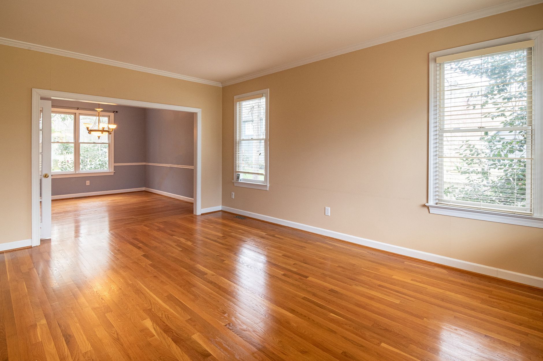 Living room with hardwood floors at 1075 S Ogden Street
